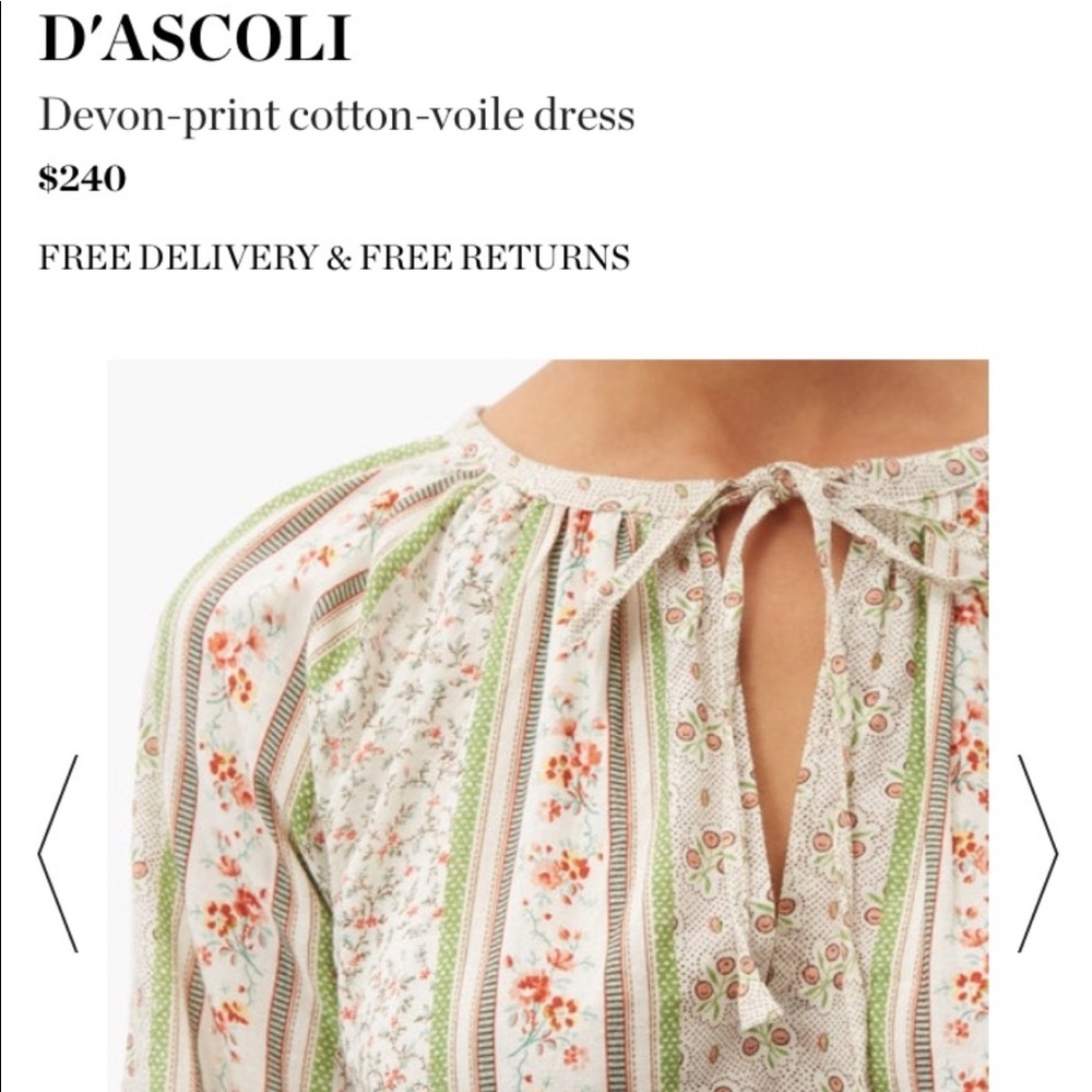 Floral Midi Dress - Green and White